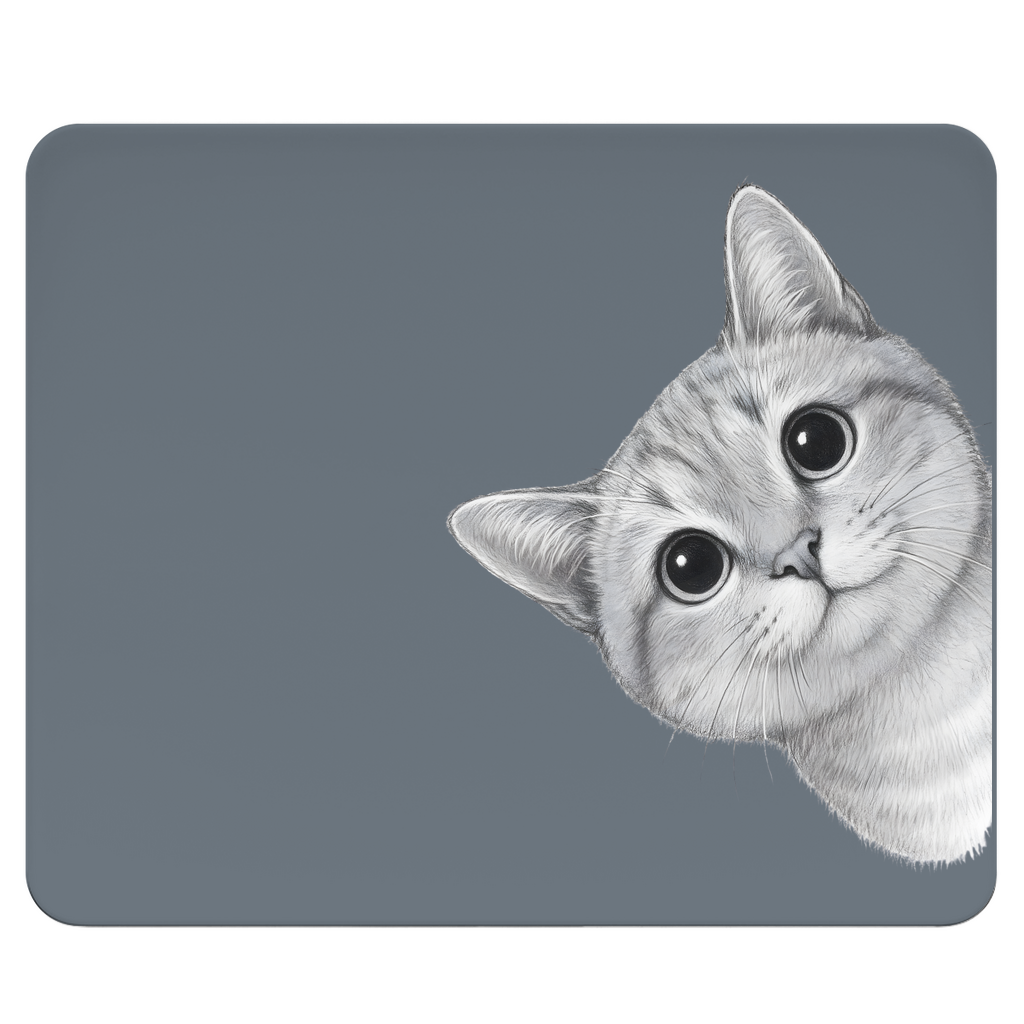 Mousepad - Sneaky Cat – Neugierige Katze schaut um die Ecke