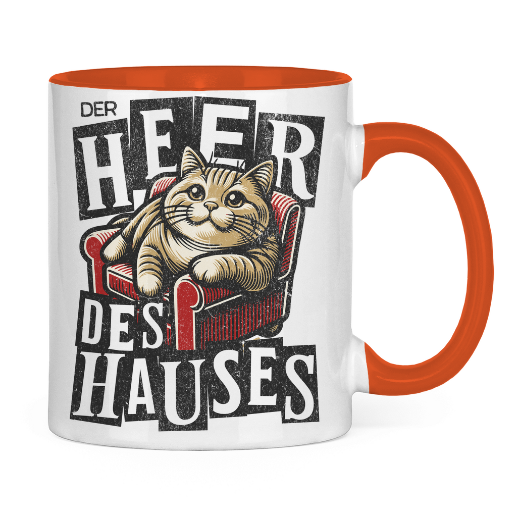 Tasse zweifarbig Der Heer des Hauses - Katze auf Sofa
