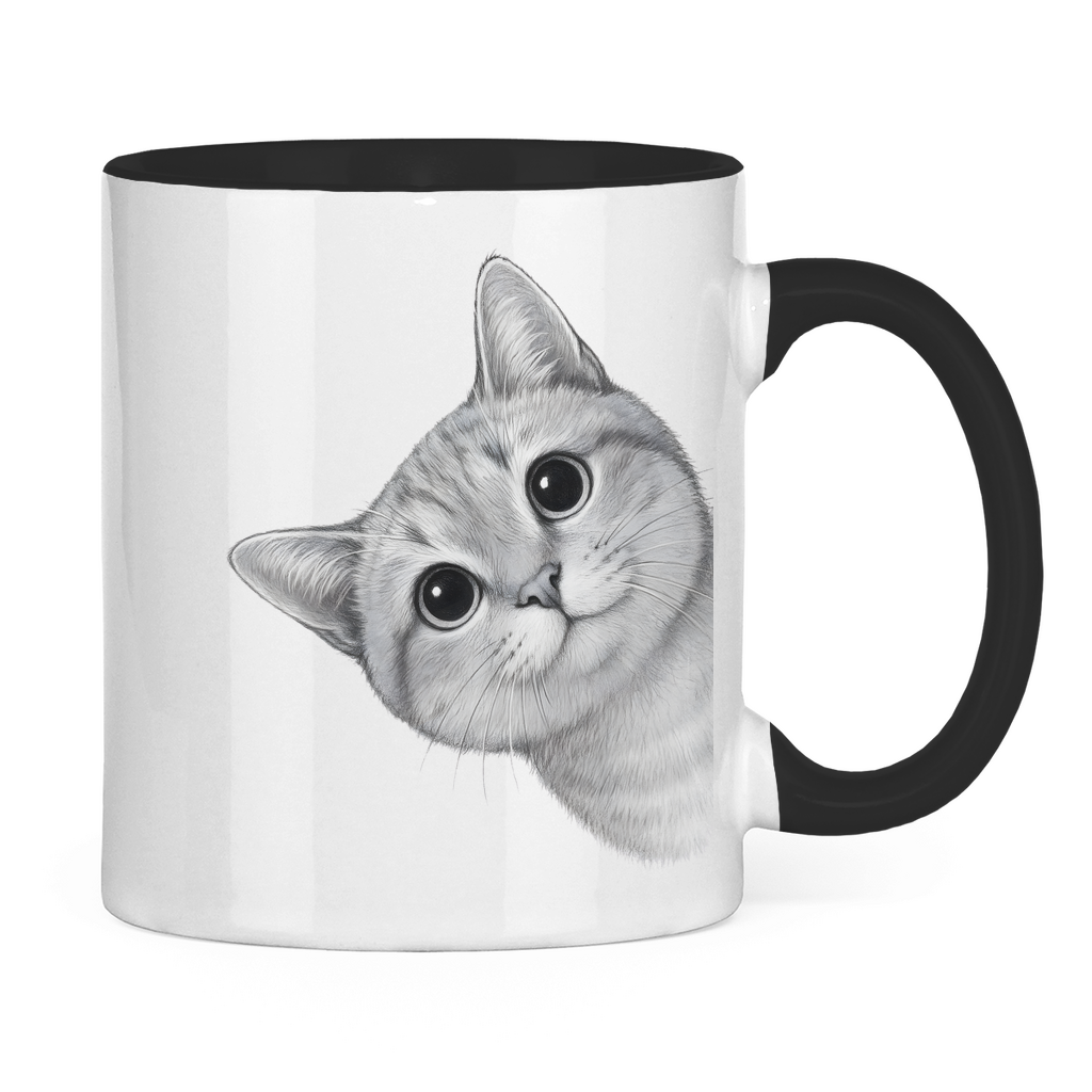 Tasse zweifarbig Dicke Katze - Alles OK!