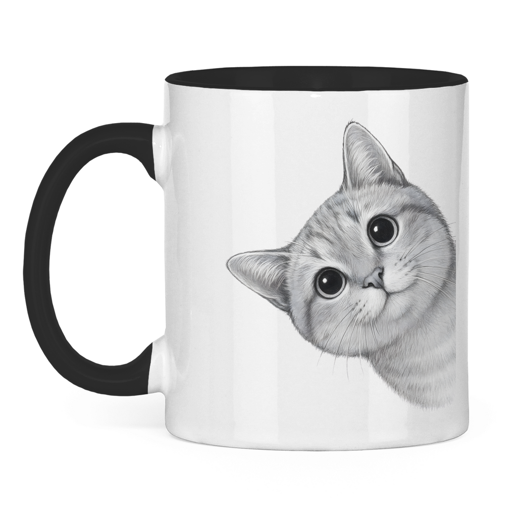 Tasse zweifarbig Dicke Katze - Alles OK!