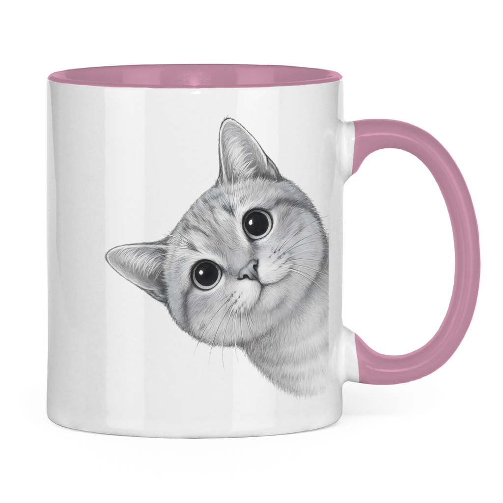 Tasse zweifarbig Dicke Katze - Alles OK!