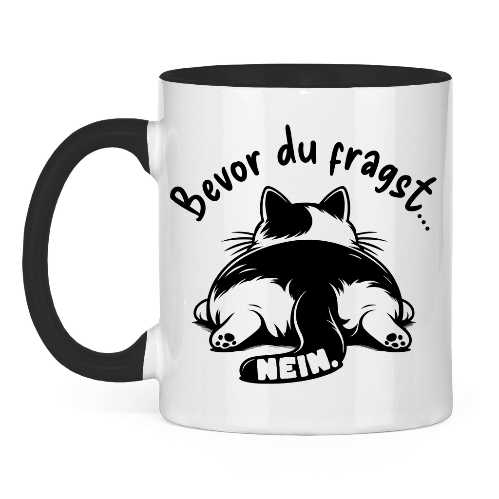 Tasse zweifarbig Dicke Katze - Alles OK!