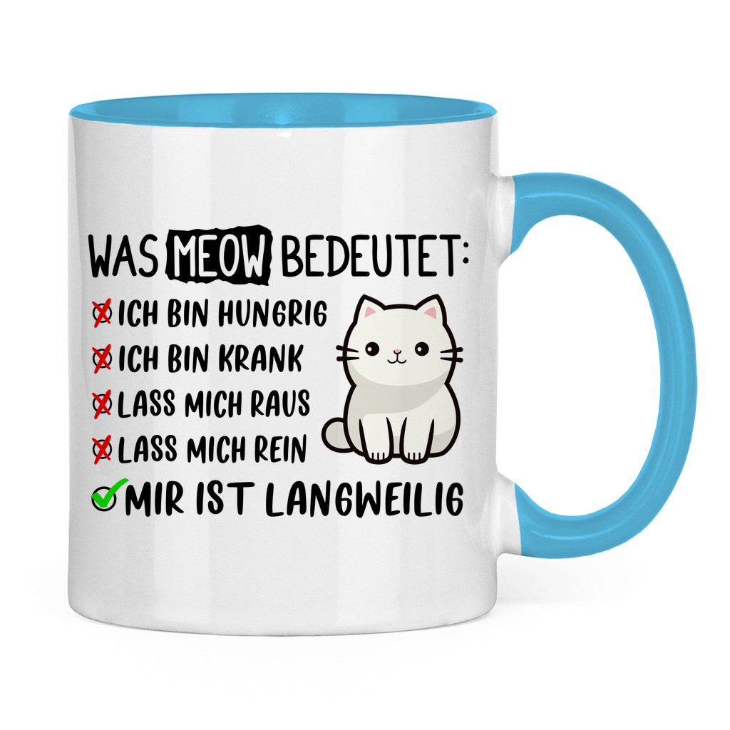 Tasse zweifarbig Dicke Katze - Alles OK!
