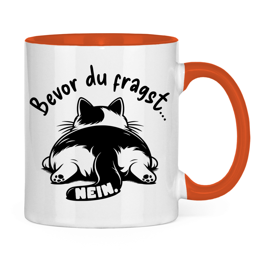 Tasse zweifarbig Dicke Katze - Alles OK!
