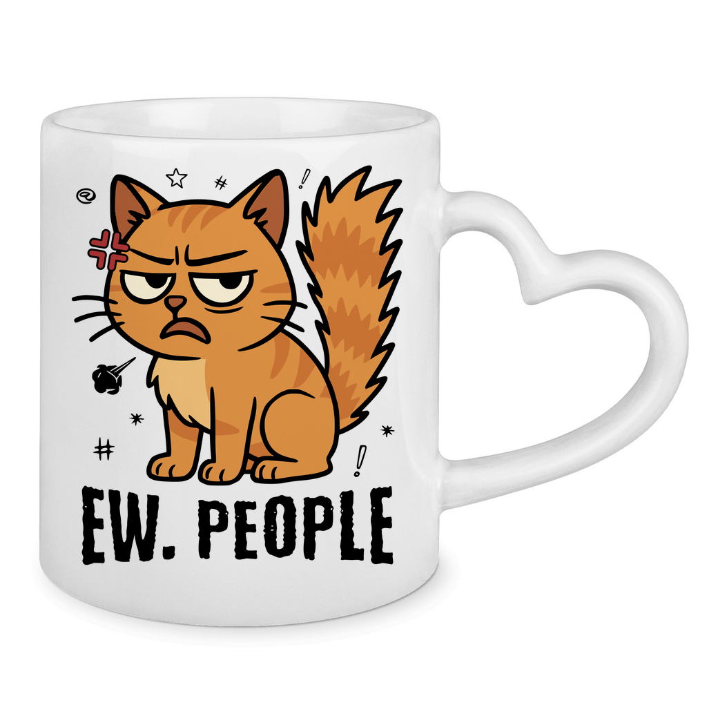 Tasse mit Herzhenkel Dicke Katze - Alles OK!