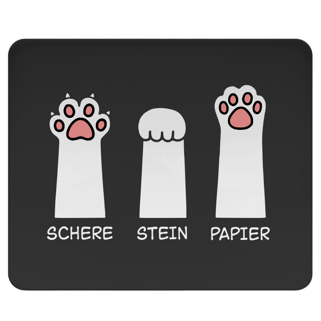 Mousepad - Katzenpfoten – Schere, Stein, Papier