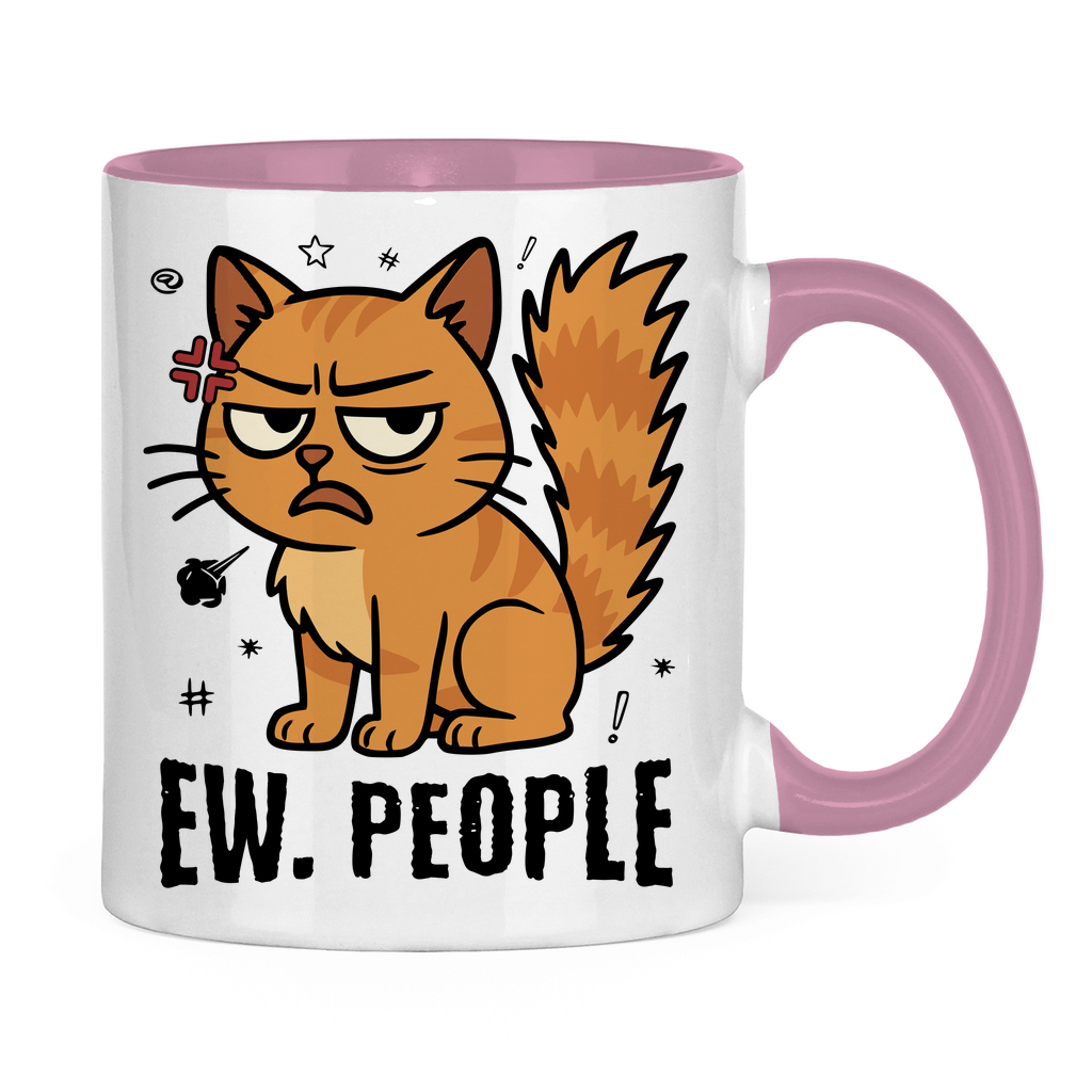 Tasse zweifarbig Dicke Katze - Alles OK!