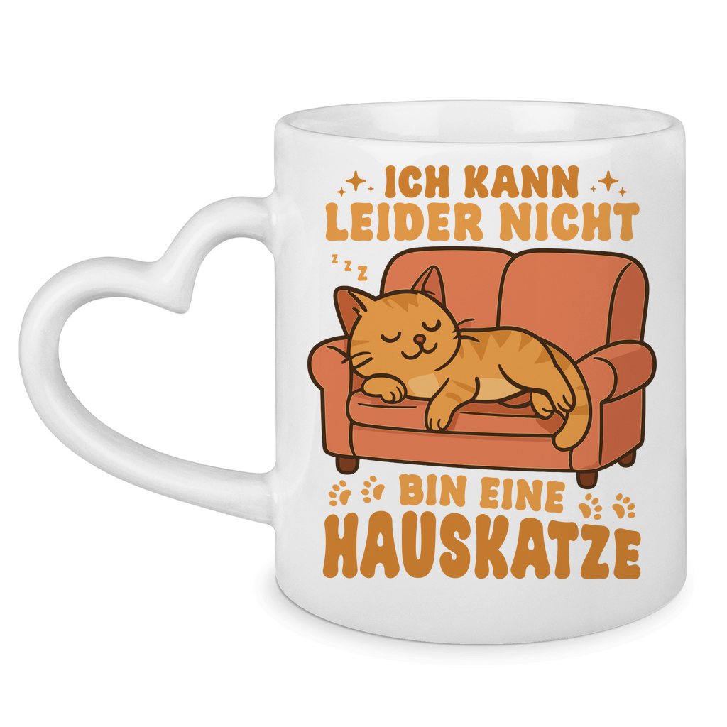 Tasse mit Herzhenkel Dicke Katze - Alles OK!