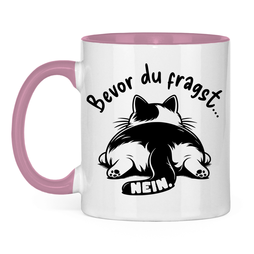 Tasse zweifarbig Dicke Katze - Alles OK!