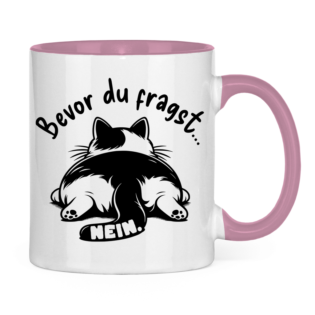Tasse zweifarbig Dicke Katze - Alles OK!