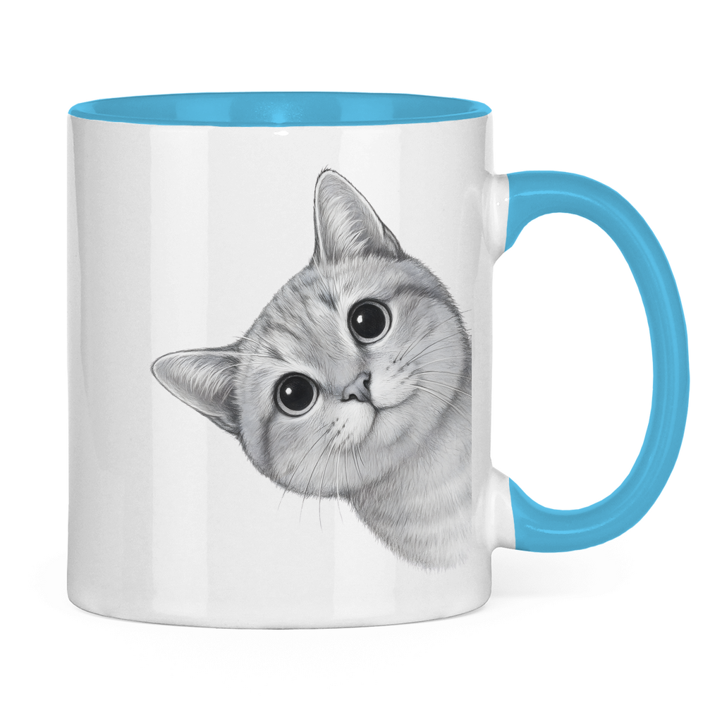 Tasse zweifarbig Dicke Katze - Alles OK!