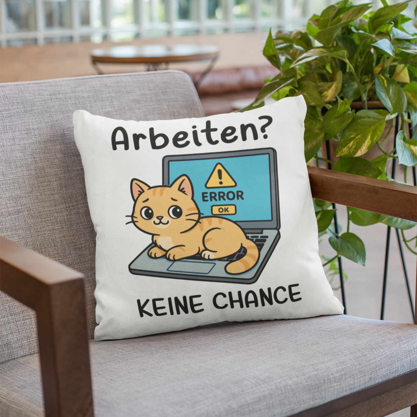 Kopfkissen flauschig Arbeiten? Keine Chance - Katze sitzt auf Laptop