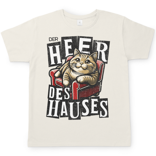 Herren T-Shirt Der Heer des Hauses - Katze auf Sofa