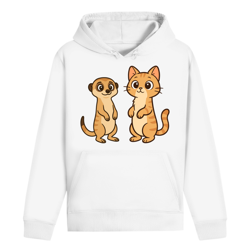 ST/ST Drummer Hoodie Personalisiert - Stehende Katze mit Erdmännchen, sarkastisch