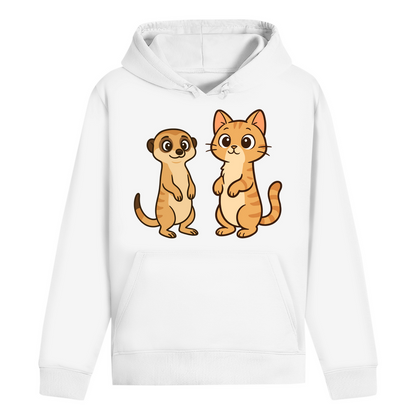ST/ST Drummer Hoodie Personalisiert - Stehende Katze mit Erdmännchen, sarkastisch