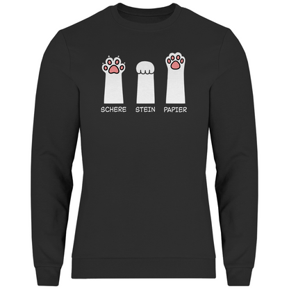 Herren Sweatshirt - Katzenpfoten – Schere, Stein, Papier
