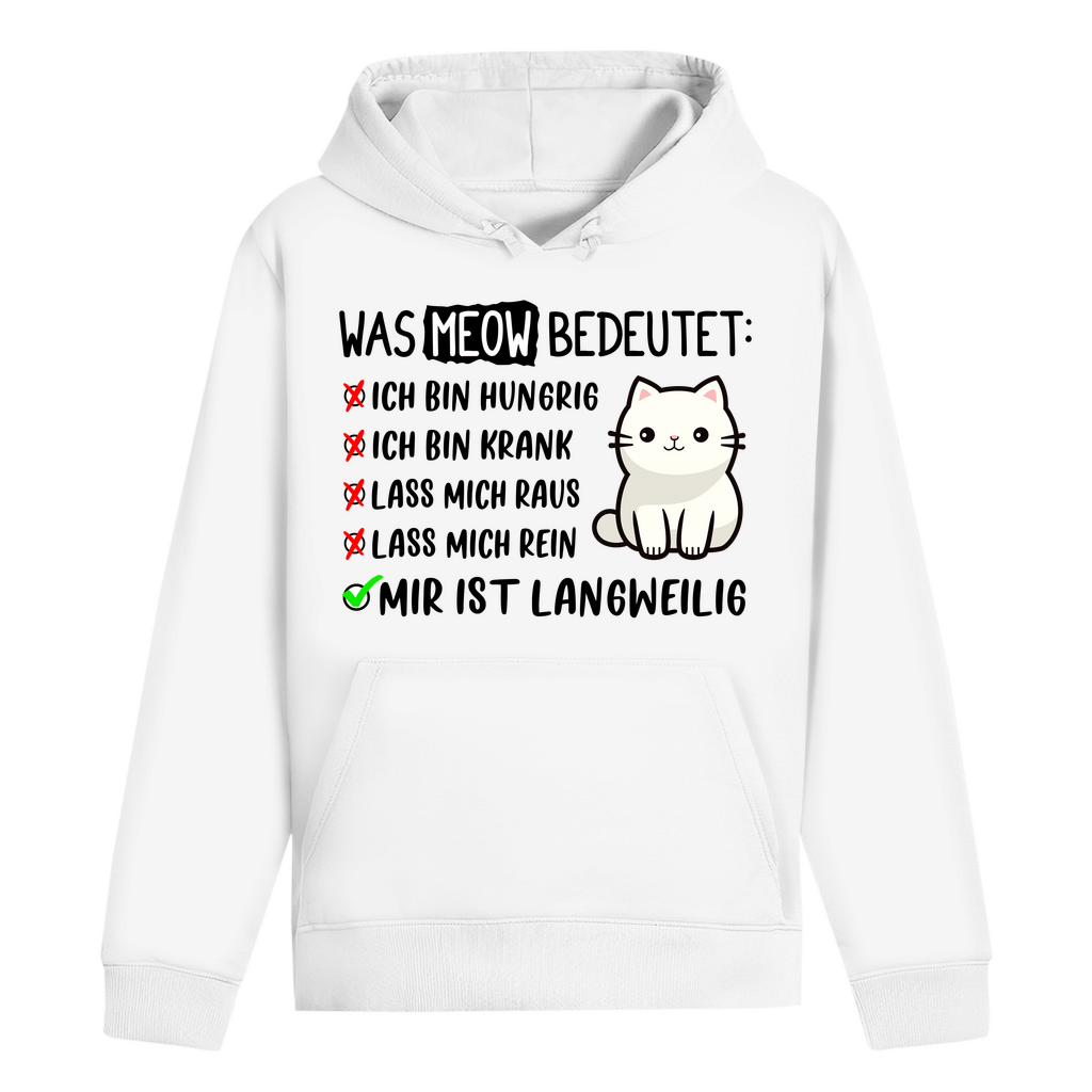 ST/ST Drummer Hoodie - Was Meow bedeutet - Lustiges Katzensprache Design
