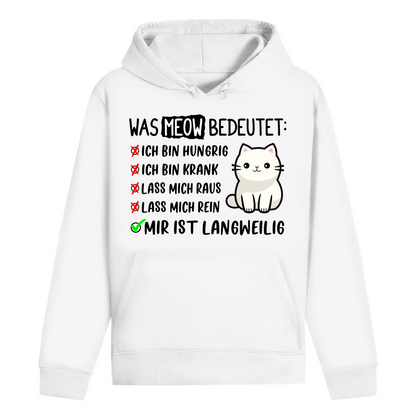 ST/ST Drummer Hoodie - Was Meow bedeutet - Lustiges Katzensprache Design