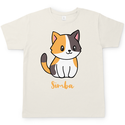 Herren T-Shirt Personalisiert - Eine Individuelle Cartoon Katze mit Name