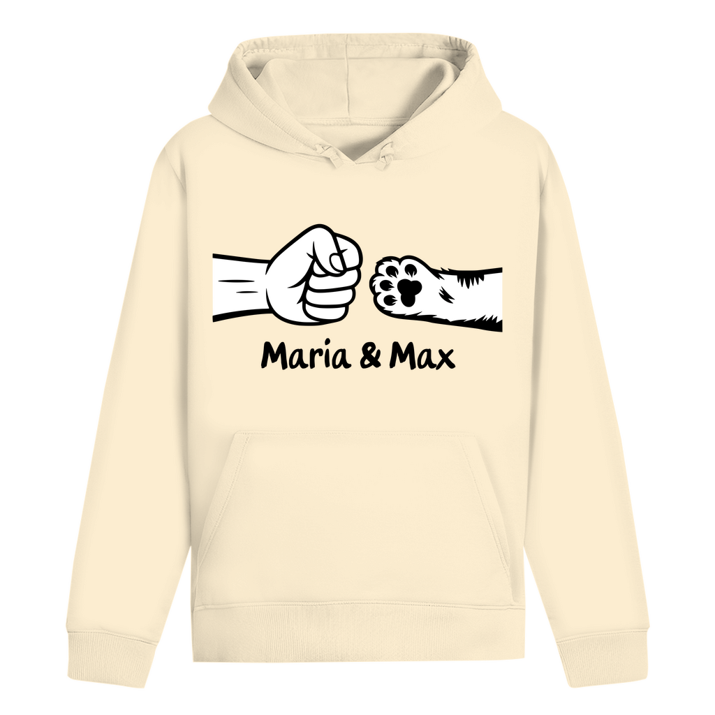 ST/ST Drummer Hoodie Personalisiert - Frau und Katze Fistpump mit Namen