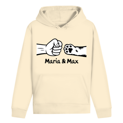 ST/ST Drummer Hoodie Personalisiert - Frau und Katze Fistpump mit Namen