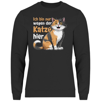 Herren Sweatshirt Ich bin nur wegen der Katze hier