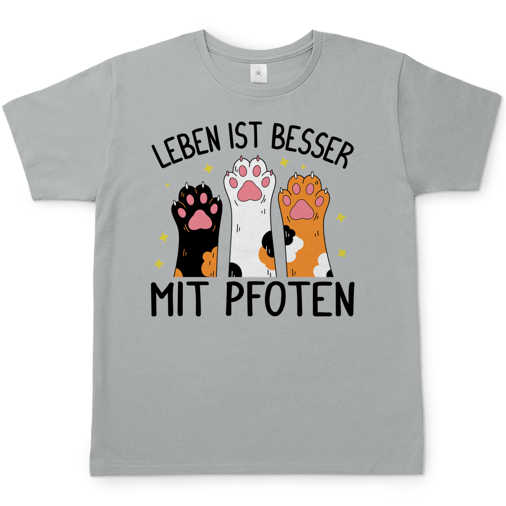 Herren T-Shirt Leben ist besser mit Pfoten