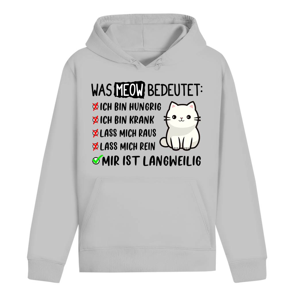 ST/ST Drummer Hoodie - Was Meow bedeutet - Lustiges Katzensprache Design