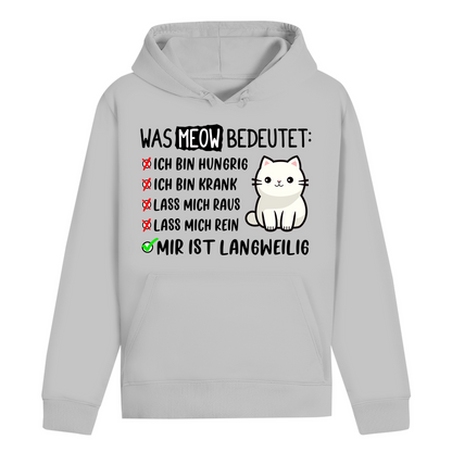 ST/ST Drummer Hoodie - Was Meow bedeutet - Lustiges Katzensprache Design