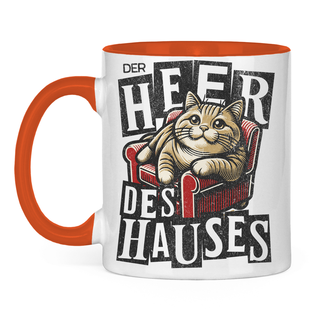 Tasse zweifarbig Der Heer des Hauses - Katze auf Sofa