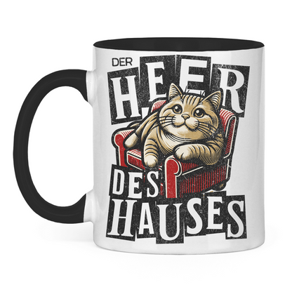 Tasse zweifarbig Der Heer des Hauses - Katze auf Sofa