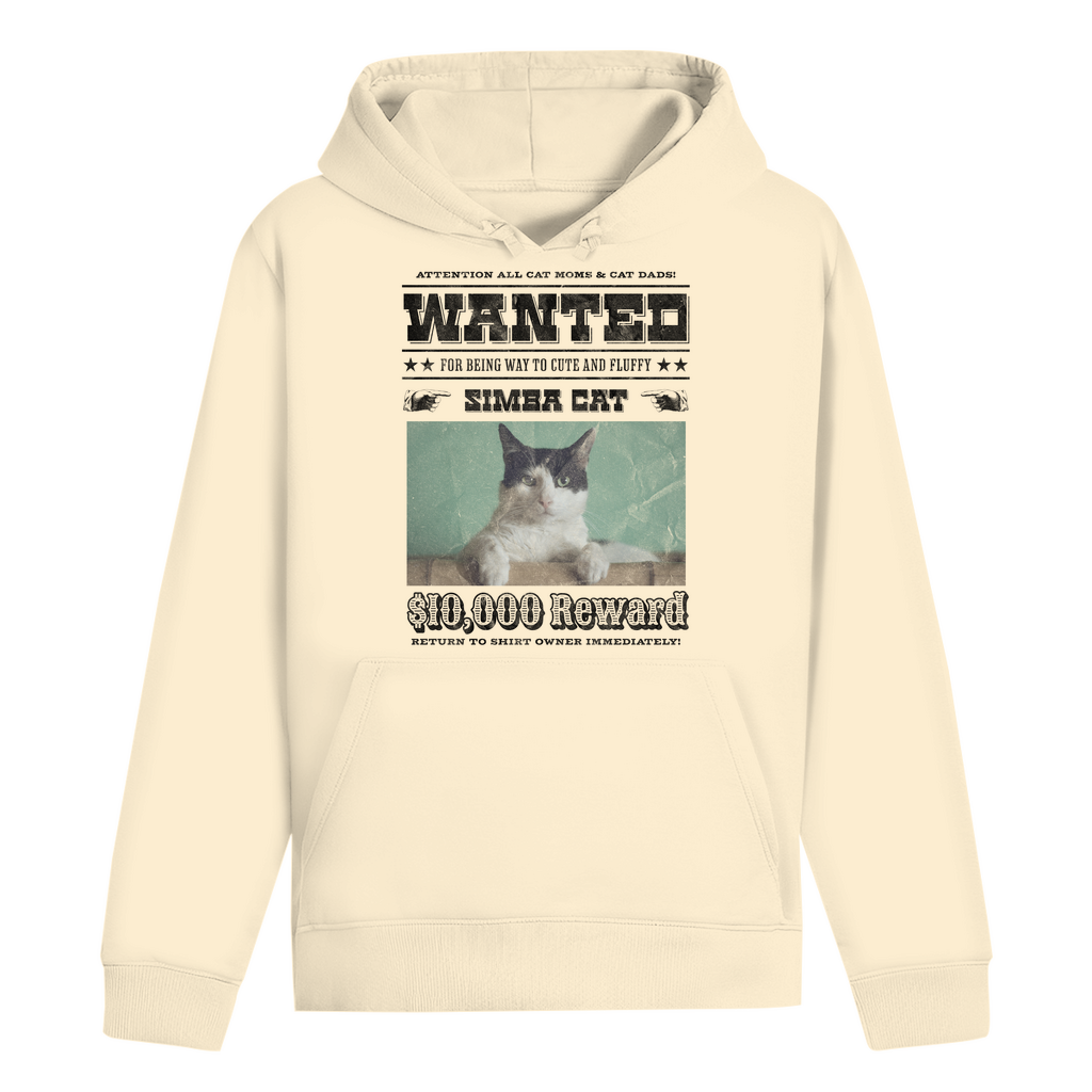 ST/ST Drummer Hoodie Personalisiert - Wanted Cat - Western Katzen Fahndungsfoto