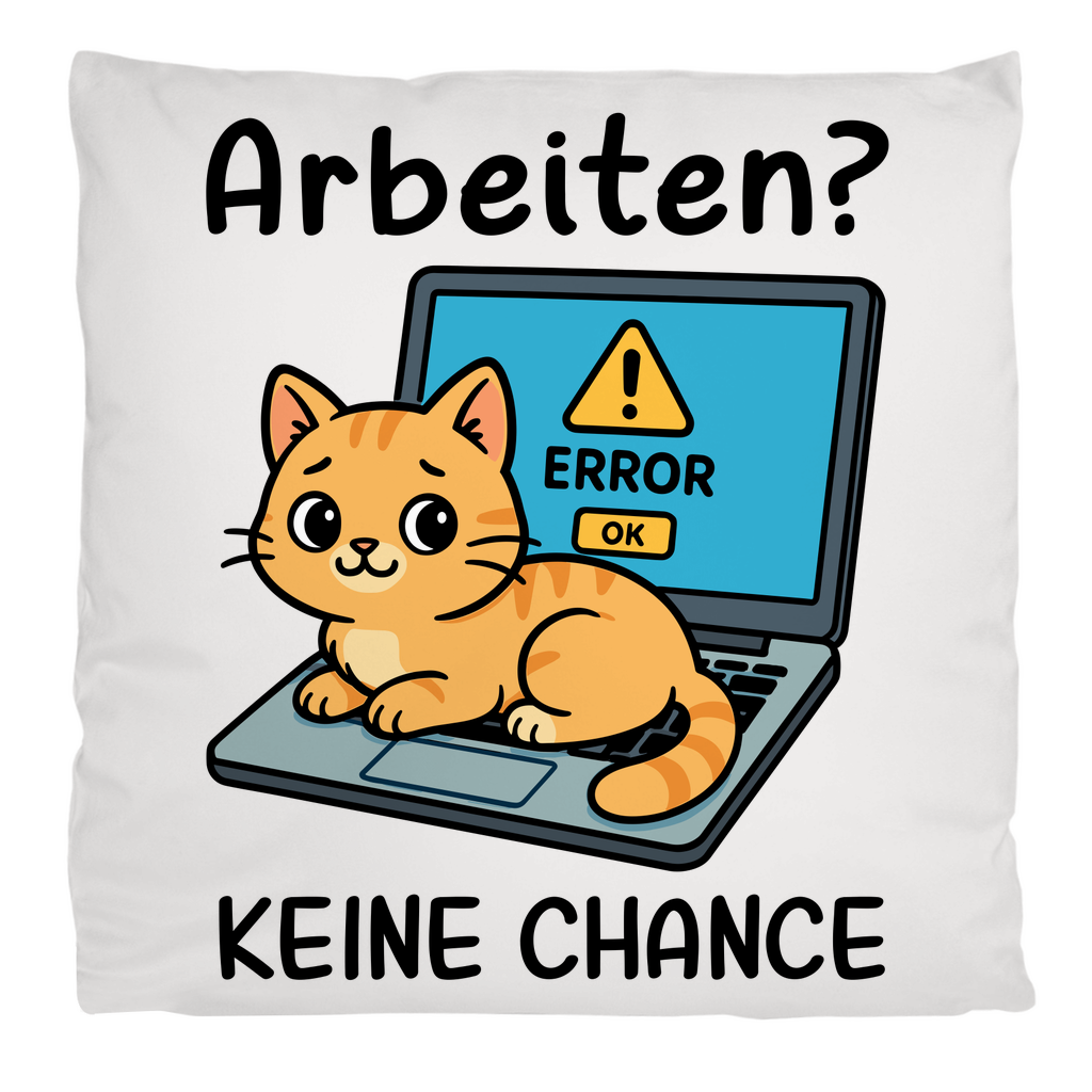 Kopfkissen flauschig Arbeiten? Keine Chance - Katze sitzt auf Laptop