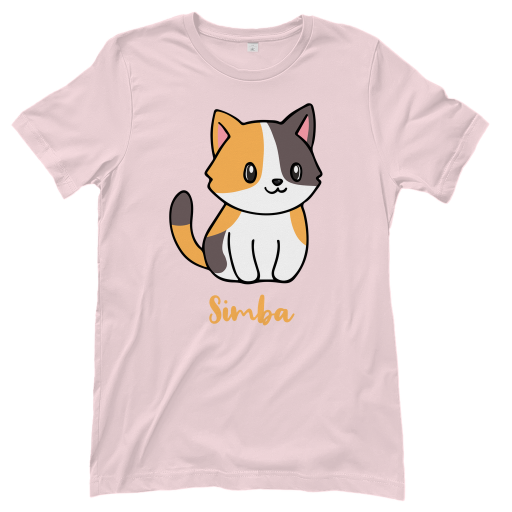 Damen T-Shirt Personalisiert - Eine Individuelle Cartoon Katze mit Name