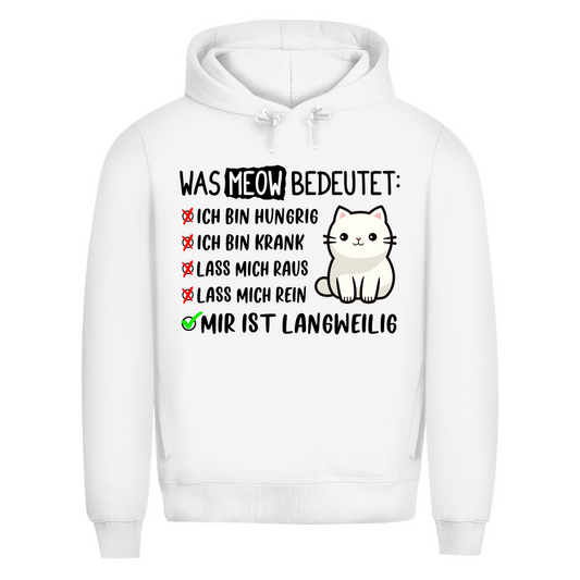 Herren Premium Bio Hoodie Dicke Katze - Alles OK!