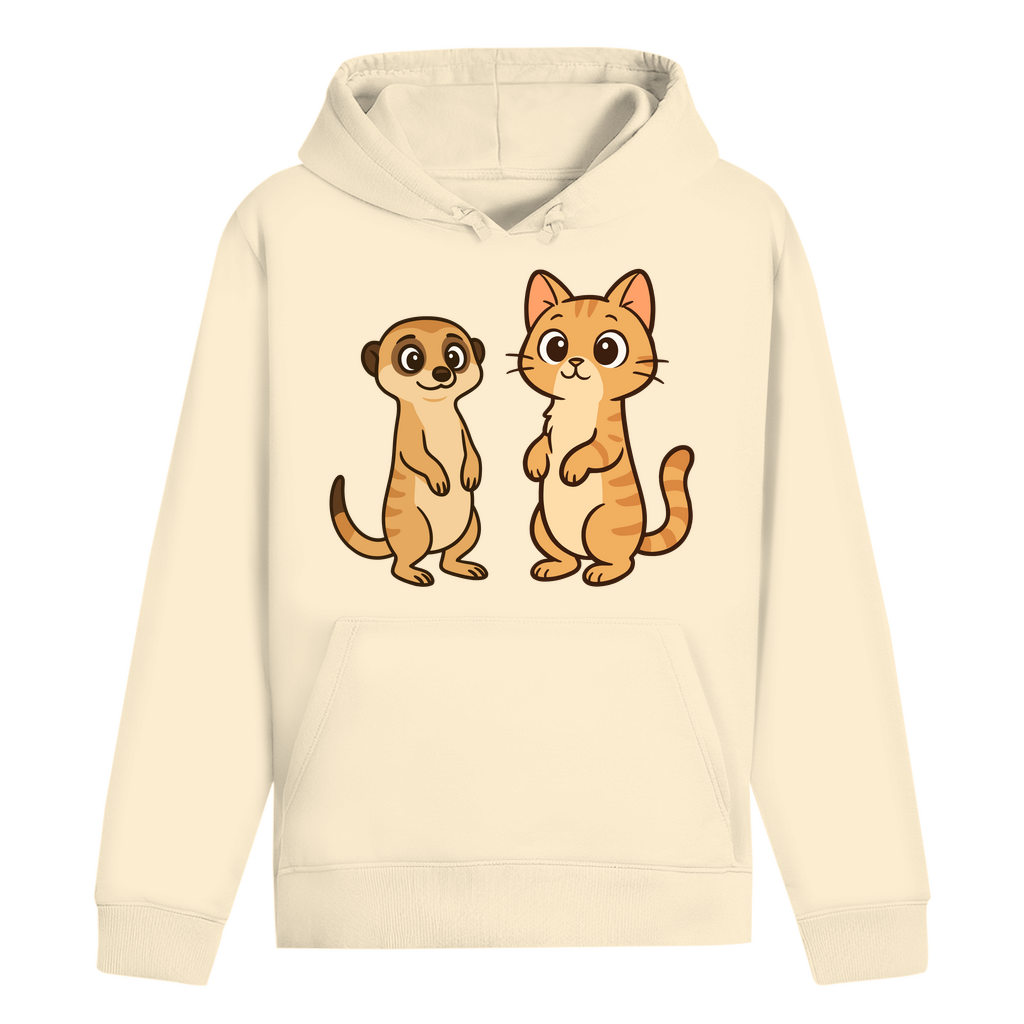 ST/ST Drummer Hoodie Personalisiert - Stehende Katze mit Erdmännchen, sarkastisch