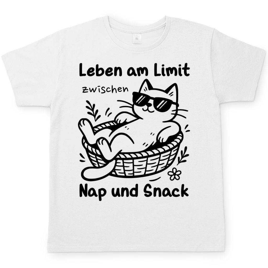 Herren T-Shirt Leben am Limit zwischen Nap und Snack