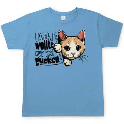 Herren T-Shirt Ich wollte nur mal gucken - Hinterhältig Katze