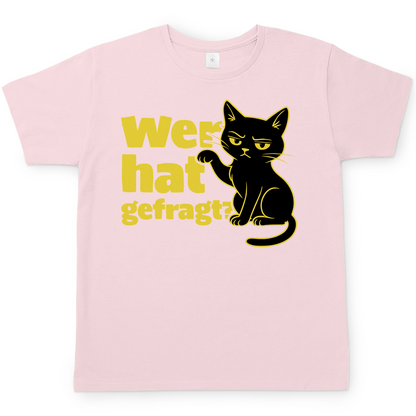 Herren T-Shirt Wer hat gefragt? - Sarkastische Schwarze Katze