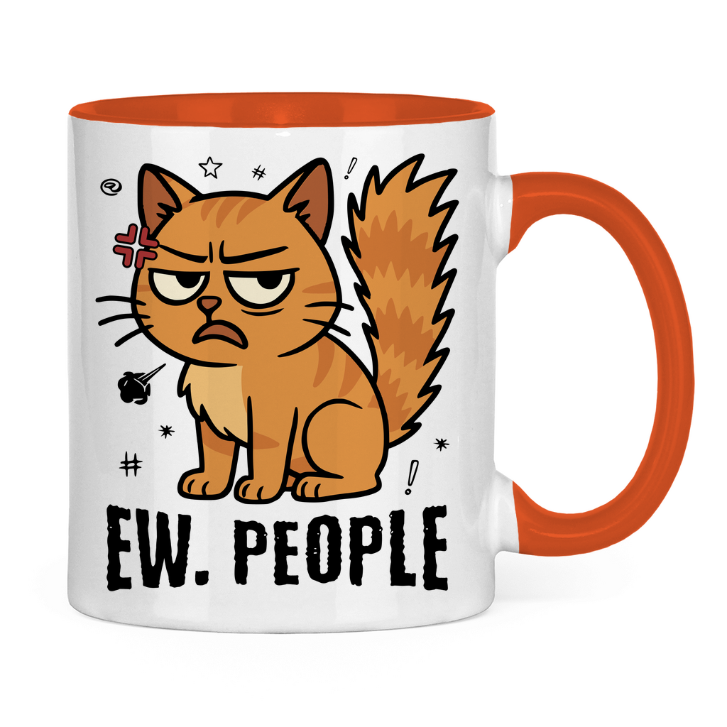 Tasse zweifarbig Dicke Katze - Alles OK!