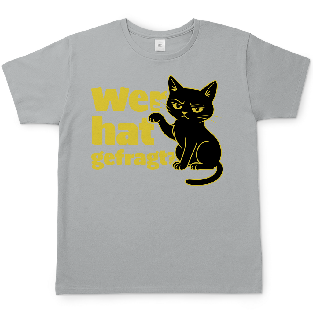 Herren T-Shirt Wer hat gefragt? - Sarkastische Schwarze Katze