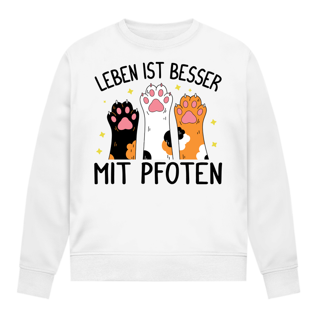 Damen Sweatshirt Leben ist besser mit Pfoten