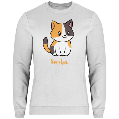 Herren Sweatshirt Personalisiert - Eine Individuelle Cartoon Katze mit Name