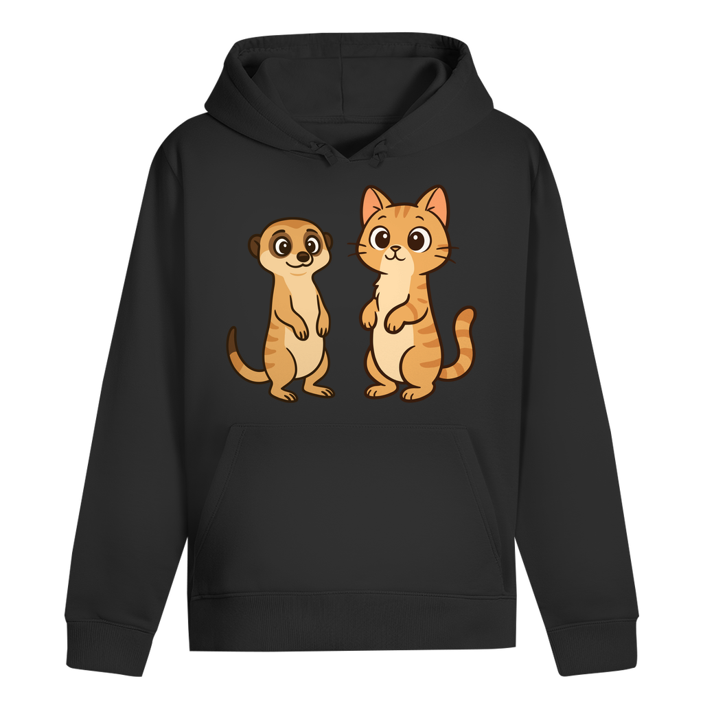 ST/ST Drummer Hoodie Personalisiert - Stehende Katze mit Erdmännchen, sarkastisch