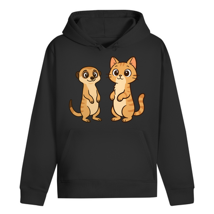 ST/ST Drummer Hoodie Personalisiert - Stehende Katze mit Erdmännchen, sarkastisch