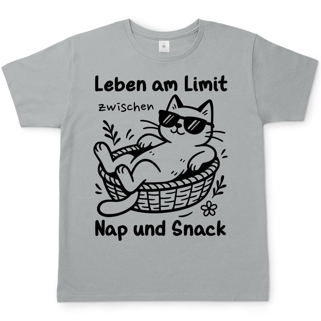 Herren T-Shirt Leben am Limit zwischen Nap und Snack