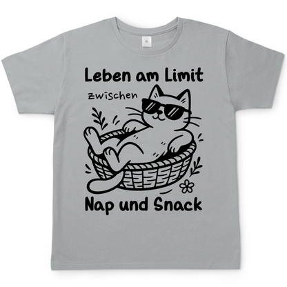 Herren T-Shirt Leben am Limit zwischen Nap und Snack