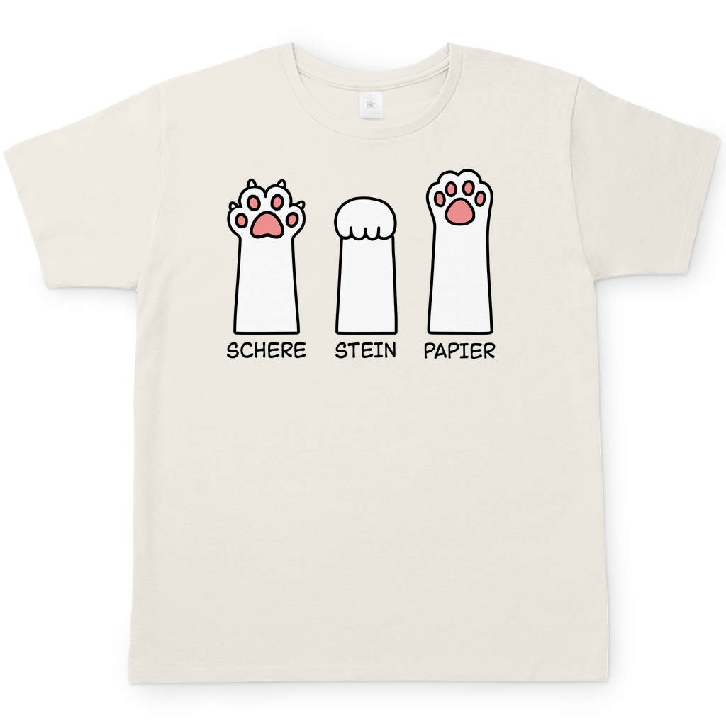 Herren T-Shirt - Katzenpfoten – Schere, Stein, Papier