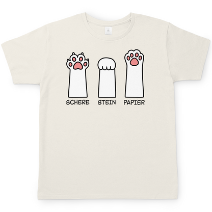 Herren T-Shirt - Katzenpfoten – Schere, Stein, Papier