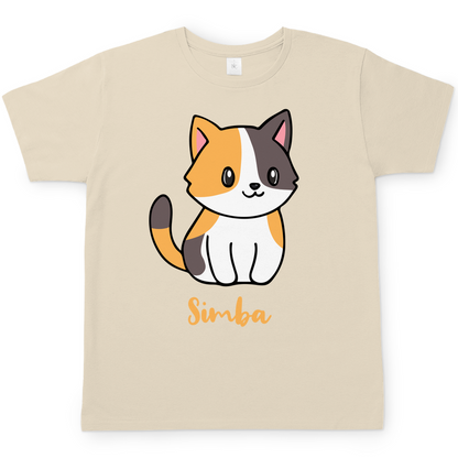 Herren T-Shirt Personalisiert - Eine Individuelle Cartoon Katze mit Name